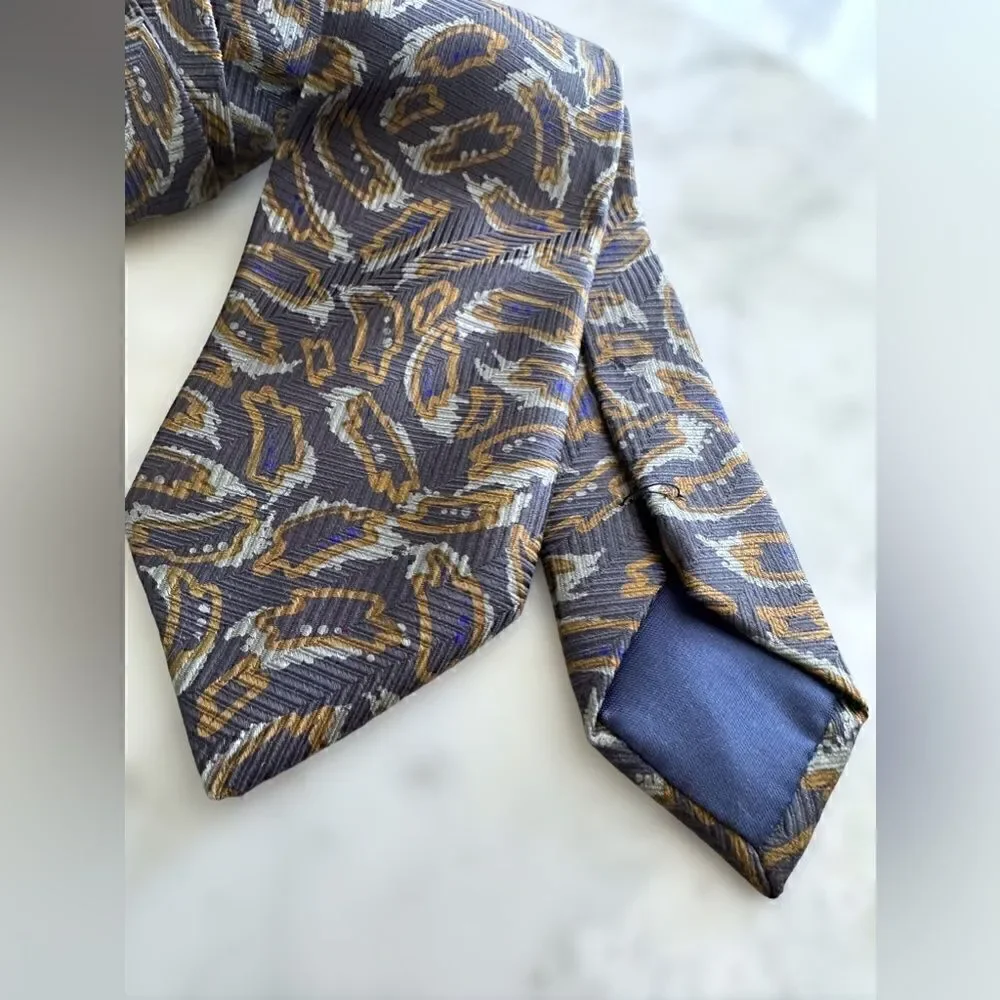 Giorgio Armani mens dark blue geometric print neck tie